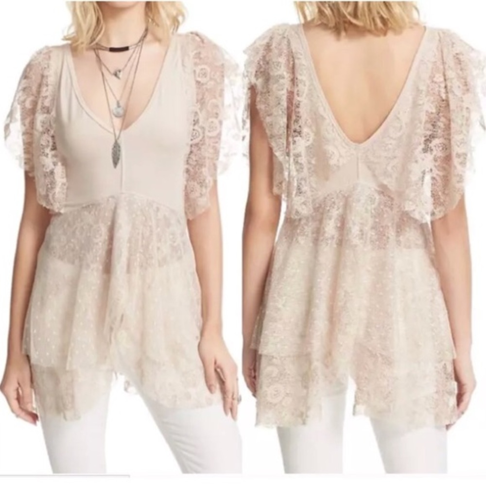 NWT! Free People Lace Top - Picture 5 of 6
